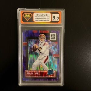 2022 Brock Purdy Panini Donruss Optic Card Purple Shock Rated 9.5
